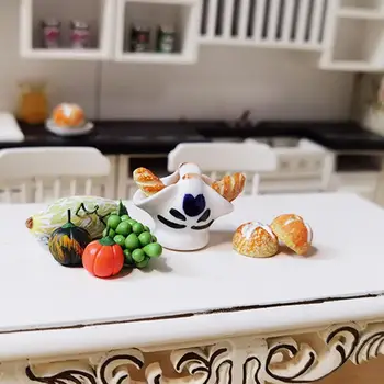 Хорошая миниатюрная корзина, экологически чистая, прочная модель корзины для кукольного домика, миниатюрная модель корзины для хлеба