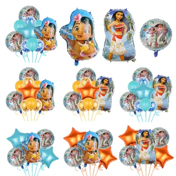 Дисней 18-дюймовый мультфильм анимация двусторонняя Моана Океанская Страна Чудес детский день рождения украшения воздушный шар набор