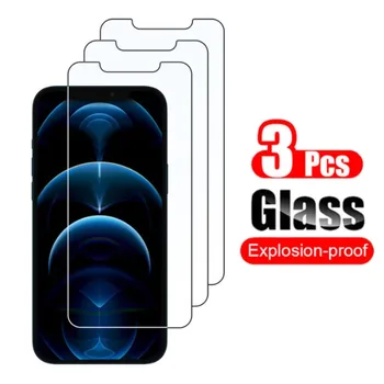 3ШТ Прозрачное закаленное стекло для iphone 12 11 Pro Max X XS XR 7 8 Plus Защитное стекло для экрана для iphone 15 14 Plus 13 Pro Max