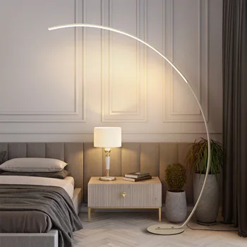 Креативная С-образная лампа в скандинавском минимализме, диван в гостиной, спальня, кабинет, Прикроватный уголок, светодиодный торшер с регулируемой яркостью, пульт дистанционного управления