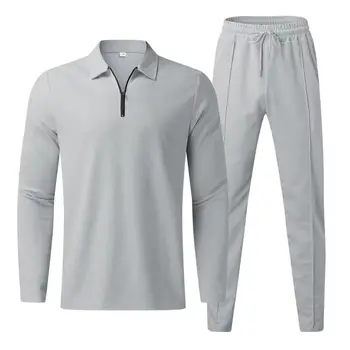 Весенне-осенняя мужская одежда, модная одежда с длинным рукавом + свободные брюки, спортивная одежда для бега, повседневный комплект брюк из 2 предметов, спортивный костюм для мужчин
