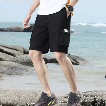 Новые мужские хлопковые шорты-карго размера плюс 9XL, мужские летние Свободные черные шорты с карманами, брендовые роскошные уличные брюки
