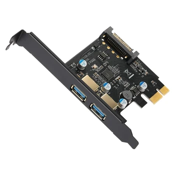 2-портовая карта расширения USB3.0, от PCI-E до USB 3.0 Type-A, с 15-контактным разъемом питания SATA