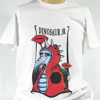 Динозавр Младший в стиле гранж-панк-рок, белая футболка унисекс S-3XL