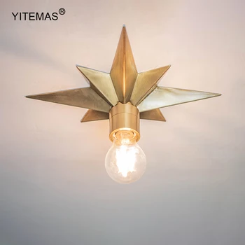 Потолочный светильник в виде маленькой звезды, золотой потолочный светильник в прихожей, цоколь E27, уникальный дизайн, диаметр 30 см