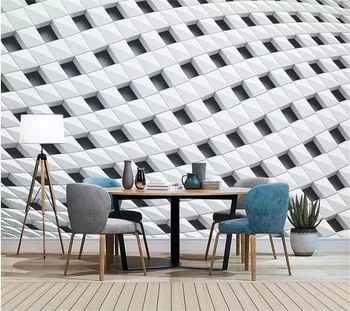 обои wellyu papel de parede para quarto На заказ, современный минималистичный геометрический черно-белый квадратный фон для телевизора и дивана