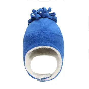 Детская шапка с плюшевой подкладкой Детская шапка-ушанка с плюшевой подкладкой для осенне-зимнего активного отдыха Мягкая теплая ветрозащитная для младенцев