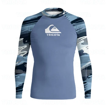 Мужские рубашки для серфинга TRICOTA с защитой от ультрафиолета с длинным рукавом Upf 50 + Джерси с защитой от сыпи, одежда для серфинга, пляжные толстовки, верхняя одежда