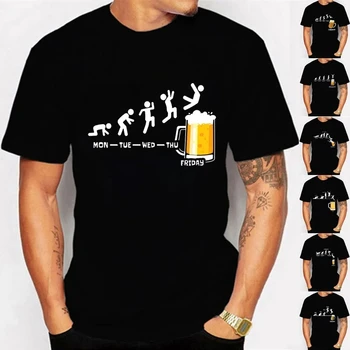 Мужские брендовые футболки с пятничным пивным принтом, футболки с забавным графическим принтом, Летние женские Мужские футболки, уличная рубашка