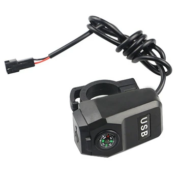 1 ШТ. Автомобильное зарядное устройство USB для электромобиля, черное, с крючком для шлема, для зарядки велосипеда, мотоцикла, снаряжения для верховой езды