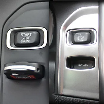 Автомобильный Стайлинг Хромированное устройство зажигания Рамка для замочной скважины Декоративная крышка для замочной скважины Volvo XC60 2012-2017 Аксессуары для внутренней отделки