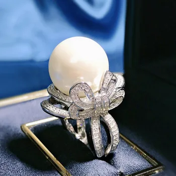 Серебро S925 пробы 2023 года, Европейское и американское кольцо из бисера, серебряный элегантный веер богини с высокоуглеродистым бриллиантом
