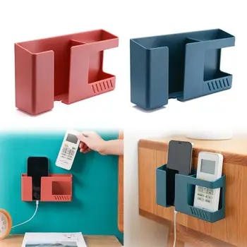 Многофункциональный настенный ящик для хранения, без перфорации, стеллаж для хранения мобильного телефона с дистанционным управлением, стеллаж для хранения мусора на стене ванной комнаты