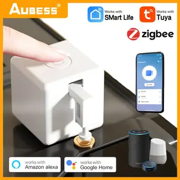 Zigbee Tuya Smart Fingerbot Plus Smart Life App Дистанционный Переключатель DIY Кнопка Толкатель Модули Таймер Голосовое Управление Alexa Google Home