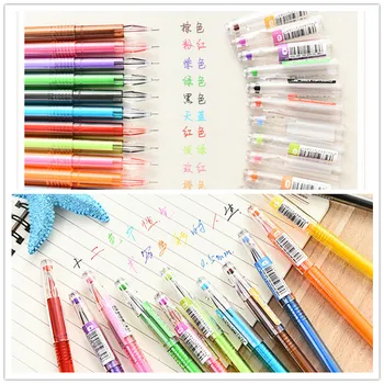 12 шт./компл. Цветная ручка Diamond Head Gen Pen Creative Candy 12 Цветная гелевая ручка 0,5 мм Милые ручки для школы Стационарные