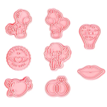 Пластиковая форма для печенья, формы для тиснения печенья на День Святого Валентина, форма для печенья