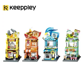 Оригинальные строительные блоки Keeppley Pokemon street view hot pot shop модель Charmander игрушки для сборки персонажей детские поделки