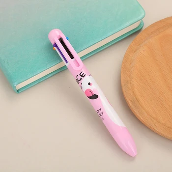 2 шт. мультяшный фламинго, многоцветная шариковая ручка, многофункциональная шариковая ручка 6 в 1, канцелярские принадлежности, школьные принадлежности для творчества