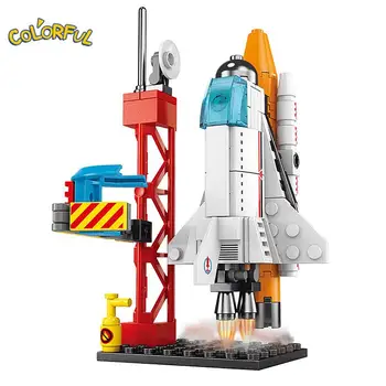 Детские игрушки для сборки кирпичей, модель авиационного космодрома, Космический челнок, Строительство Центра запуска ракет, Строительные блоки, Космический корабль