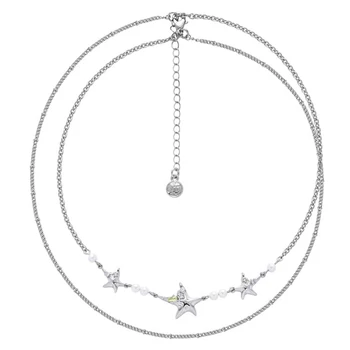 Eetit Trendy Imitation Pearls Starfish Layered Stacking Collar Necklace Zinc Alloy Jewelry Beach Gift цепочка на шею женская