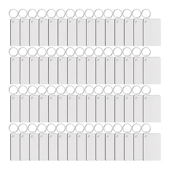 180 штук заготовок для сублимационных брелоков Прямоугольные заготовки для теплопередачи с кольцами для ключей Заготовка из МДФ для сублимации своими руками
