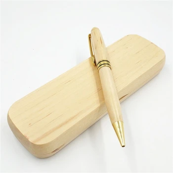 Гладкая ручка для письма, шариковая ручка из кленового дерева с коробкой, ручки для ведения журнала, ручка для подписи 0,5 мм, школьные принадлежности, награда для студентов