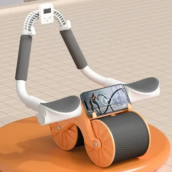Роликовое колесо Ab С автоматическим отскоком с поддержкой локтя, Плоская пластина, колесо для упражнений, Бесшумное Брюшное колесо, Домашние тренажеры
