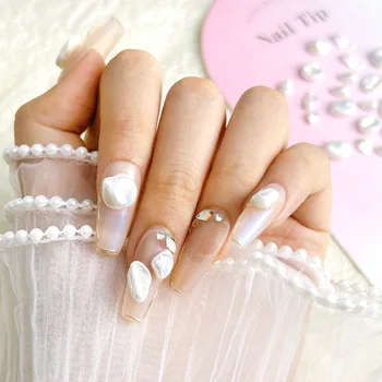 10шт \ пакет очаровательные украшения для ногтей 3D в стиле барокко с белым жемчугом Для украшения ногтей дрелью DIY Аксессуар для маникюра