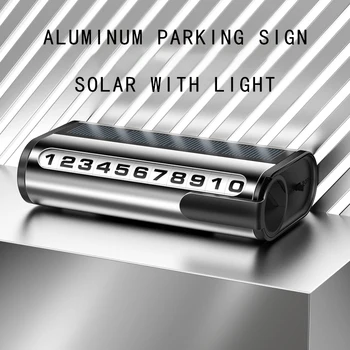 Светящийся временный знак парковки Модный знак временной парковки автомобиля Отображение номера телефона Скрытый временный автомобиль на солнечной энергии