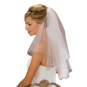 Свадебные вуали, 2-уровневый тюль для новобрачных, Аксессуары для волос Невесты, Расческа для женщин и девочек
