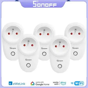 SONOFF 1-4 шт. S26R2 WiFi Smart Plug Беспроводная умная розетка, Переключатель времени, Умный голосовой пульт дистанционного управления через eWeLink Google Alexa