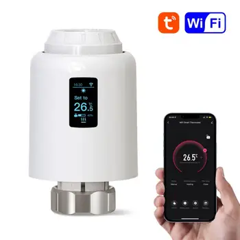 Tuya TRV Wifi Smart Thermostatic Head Привод клапана радиатора Регулятор температуры Умный Дом Голосовое Управление Alexa Google Home