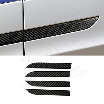 Внешние накладки из углеродного волокна, дверные ручки автомобиля, декоративные наклейки для Tesla Model X 2014-2019 Для стайлинга автомобилей