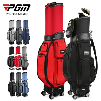 Универсальная четырехколесная сумка для гольфа PGM Мужская и женская телескопическая сумка Плоская сумка с двойной шляпой