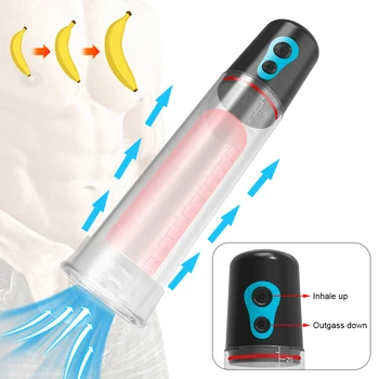 Электрический вакуумный насос для пениса Мужской увеличитель для увеличения пениса Питание от аккумулятора Автоматический насос Удлинитель для пениса для мужчин