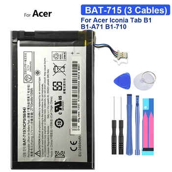 Сменный Аккумулятор для планшета Acer Iconia Tab B1 B1-A71 B1-710 2710mAh BAT-715 (Версия с 3 кабелями) Аккумуляторные Батареи