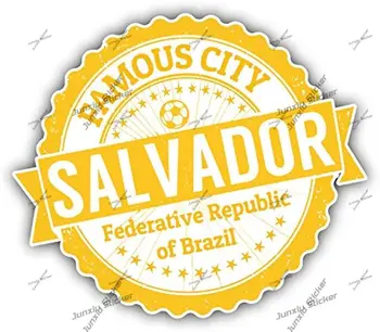 Город Сальвадор Бразилия Наклейка на автомобиль Бразилия Сальвадор Дорожный штамп Наклейка на автомобиль Забавное Виниловое украшение Окна автомобиля Светоотражающая наклейка
