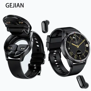 Смарт-часы для наушников GEJIAN R6 TWS 2-в-1 Беспроводная связь Bluetooth с двумя наушниками, мобильные спортивные смарт-часы для фитнеса