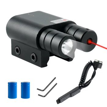 Тактический красный / зеленый лазерный фонарик С подсветкой, точная регулировка лазерного позиционирования и прицеливания, установка охотничьего инструмента 20 мм