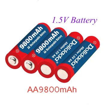 100% Новая аккумуляторная батарея AA емкостью 9800 мАч, AA 1,5 В. Перезаряжаемая новая Alcalinas drummey для игрушечного светодиода